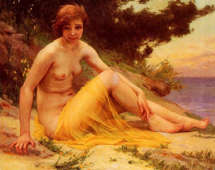 Guillaume Seignac Nude on the Beach Sweden oil painting art